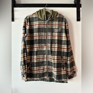 RAWGEAR Plaid Hooded Zip-up Size Small